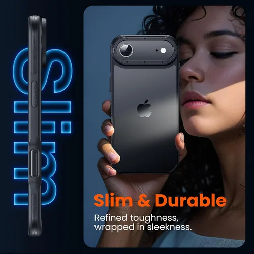 Vista 5 de Yriklso Funda 3 en 1 para iPhone Air, 1 protector de pantalla + 1 lente de cámara, a prueba de golpes para iPhone Air, protección contra caídas