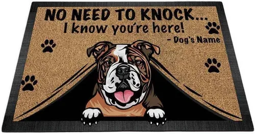 Vista 13 de Felpudo personalizado Peeking Dog English Bulldog No Need to Knock I Konw You're Here 23.6 x 15.7 pulgadas Bulldog-1 Inglés