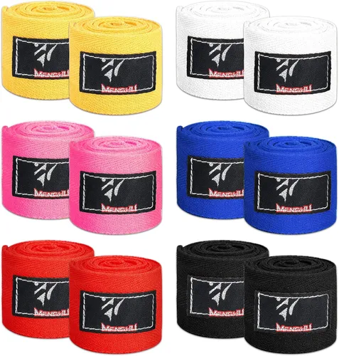 Vista 8 de Teling 6 pares de vendas de boxeo de 100 pulgadas para niños, guantes internos, artes marciales, muñequeras de boxeo para kickboxing, Muay Thai