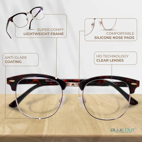 Vista 4 de Blue Light Blocking Glasses – Anti-Fatigue Computer Glasses Prevent Eye Strain Vintage Mettal Gaming Glasses Oro Tor