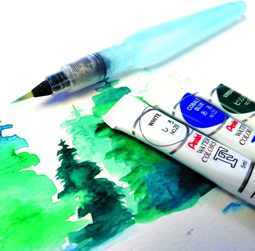 Vista 3 de Acuarelas Pentel Arts, surtidas, tubos de 5ml, juego de 12 colores (WFRS-12)