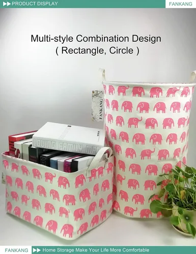 Vista 6 de FANKANG - Canasta plegable de almacenamiento para guardería, con revestimiento de polietileno impermeable, de grand tamaño, para niños y niñas