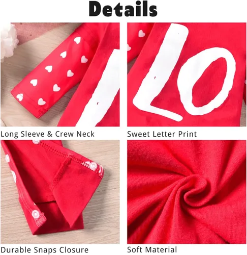 Vista 6 de Aalizzwell Trajes a juego para el día de San Valentín para bebés, hermanos, hermanas, ropa para hermanos