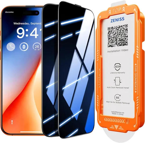 Vista 7 de NeverBreak 9H+ de dureza para iPhone Air Protector de pantalla de privacidad, protección de grado militar de 12 pies