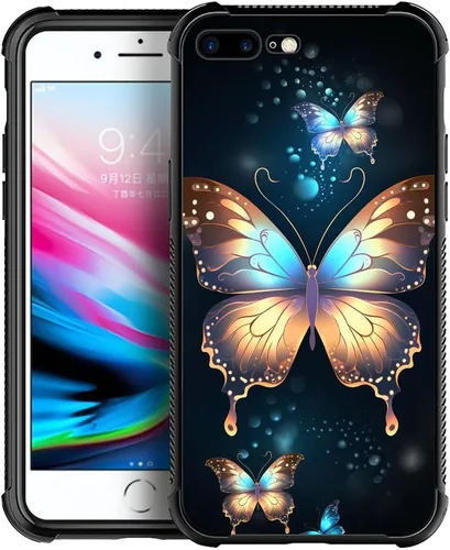Vista 137 de Funda compatible con iPhone 8, a prueba de golpes, antiarañazos, bandera de ciervos de cola blanca de grano de madera estadounidense