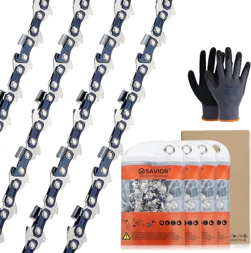 Vista 19 de Savior 4Pack GTA 26 Cadena de Motosierra Mini de 4 Pulgadas de 1/4" LP.043" de Calibre 28 Enlace de Transmisión para Podadora de Hojas Stihl GTA 26