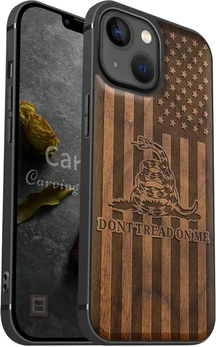 Vista 12 de Carveit Funda magnética de madera para iPhone 13 [madera natural y TPU suave] Funda protectora de madera única a prueba de golpes compatible