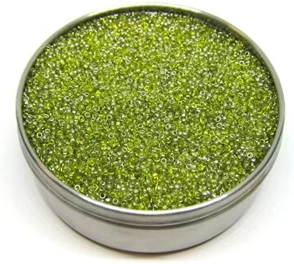 Vista 10 de Cuentas de semillas Rocailles PRECIOSA de 0.71 oz 8/0, con forro de cristal plateado Cristal plateado forrado (78102)