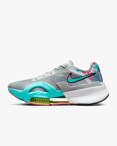Vista 9 de Nike Air Zoom Superrep 3 - Tenis para mujer DQ0303-001 (gris ahumado claropolvo fotónrosaturquesa dinámica)