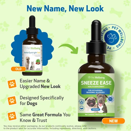 Vista 2 de Pet Wellbeing Estornudar para perros - Estornudos ocasionales, alergias estacionales, molestias de nariz y ojos, ojos y ortigas, suplemento