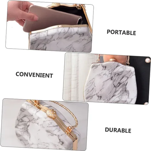Vista 2 de VALICLUD 1 bolso de noche de lujo marmoleado elegante y embrague para mujeres para fiestas, bodas, bailes de graduación y eventos formales