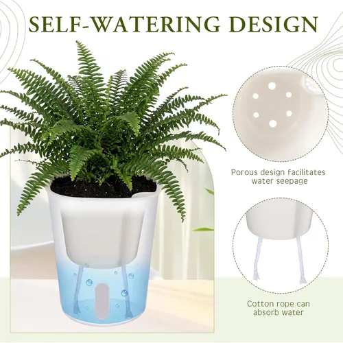 Vista 3 de Ziliny 20 piezas de 3.74 pulgadas Macetas de riego automático Macetas de riego automático para plantas de interior Macetas de plástico para jardín