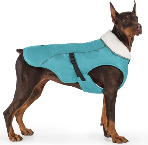 Vista 12 de EMUST Chaqueta de invierno para perro, ropa resistente al viento para el clima frío, abrigos reflectantes para perros, chaqueta cálida