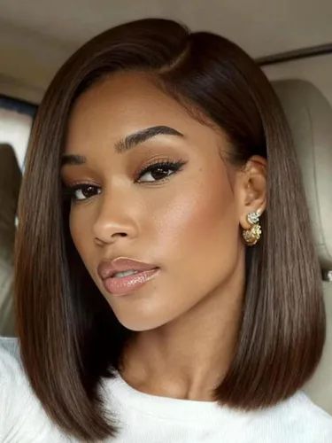 Vista 23 de UNICE Yaki Peluca Bob Recta de Cabello Humano con Cordón Adiós Nudos Sin Pegamento 7x5 Pelucas Frontales de Encaje de Cabello Humano Pre Desplumadas