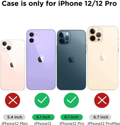 Vista 2 de Funda para iPhone 12 para mujer, [con protector de pantalla] ajuste delgado, diseño floral bohemio, lindo iPhone 12 Pro, patrón que nunca se