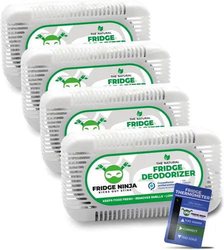 Vista 10 de Paquete XL de desodorante para refrigerador y eliminador de olores – Mejor que el bicarbonato de sodio - Eliminador de olores para refrigerador