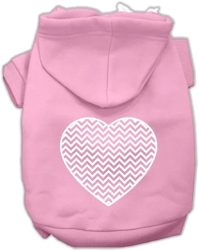 Vista 13 de Pet Dog & Cat - Sudadera con capucha serigrafiada, "Chevron Heart", color azul bebé, LG (10-14 libras)
