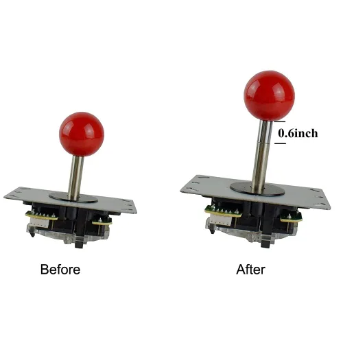 Vista 3 de MYMIQEY 4pcs Arcade Game Joystick Extender 15mm DIY Shaft Stick Extension Control Rod for Sanwa JoystickSeimitsu JoystickZippyy JoystickJamma