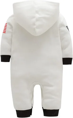 Vista 2 de LXKIKMM Traje espacial de astronauta para bebé, disfraz de Halloween, enterizo de manga larga de 0 a 3 meses