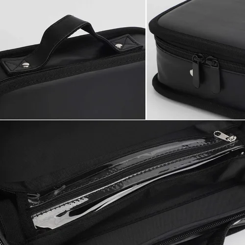 Vista 5 de Segbeauty Bolsa de herramientas de peluquería, estuche de transporte de maquillaje de viaje de piel sintética, kit de aseo de corte para peluquería
