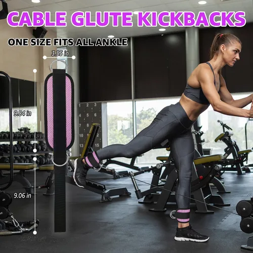 Vista 15 de Correas de Tobillo de Fitness para Máquina de Cable, Kickbacks Ejercicios de Glúteos, Ejercicios de Parte Inferior del Cuerpo, Correas Ajustables