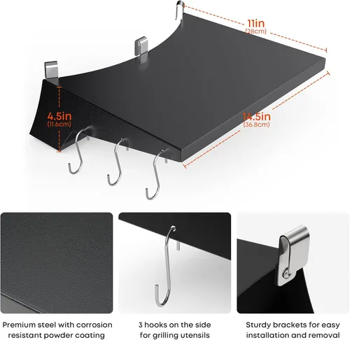 Vista 3 de Stanbroil - Estante de mesa para parrilla Weber de 22 pulgadas y tamaños similares Accesorios para parrilla Weber Master-Touch y hervidor original