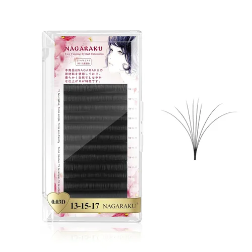 Vista 35 de NAGARAKU Easy Fan - Extensiones de pestañas prefabricadas en abanico de 3 capas, pestañas autoflorecientes de mega volumen, pestañas automáticas