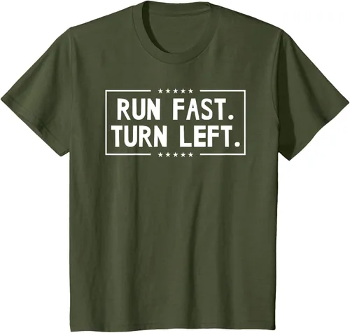 Vista 10 de Run Fast Turn Left - Camiseta para correr de pista y campo