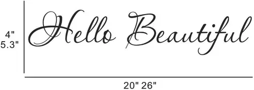 Vista 2 de Hello Beautiful - Vinilo decorativo para pared, con citas inspiradoras, letras de pared, diseño de espejo