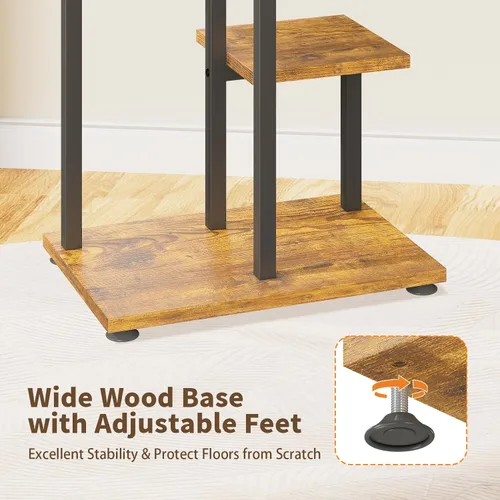 Vista 4 de LASZOLA Soporte de Madera de 4 Niveles en Negro para Plantas de Interior, Resistente y de Gran Capacidad, Estante de Flores Vertical de Múltiples