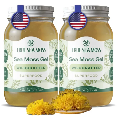 Vista 12 de TrueSeaMoss Gel de musgo marino – hecho en EE. UU. – Musgo marino silvestre, frutas y verduras en frasco – Manzana/Canela, paquete de 1