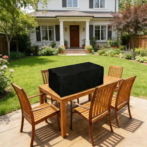 Vista 8 de TheElves Cubierta para hoguera de mesa, 28 pulgadas, rectangular, impermeable, resistente para BAIDE HOME Ciays Vaztrlus Senjoys para hogueras