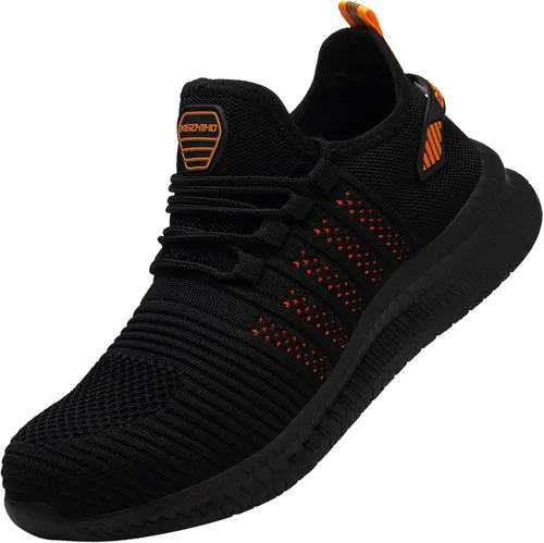 Vista 7 de Kezhiho Zapatos de trabajo con punta de acero para hombre, ligeros, cómodos, antideslizantes, a prueba de pinchazos, zapatos de seguridad