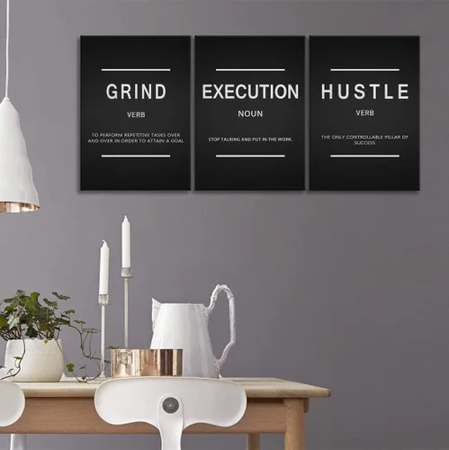 Vista 4 de Urttiiyy - 3 pósteres de arte inspirador, impresión en lienzo con citas de motivacionales, ideales para la decoración de paredes de oficina y hogar