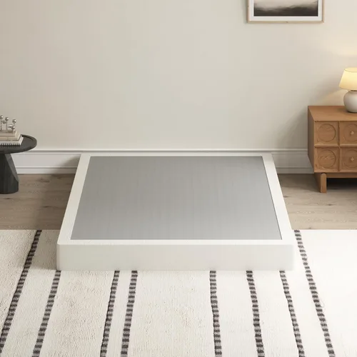 Vista 10 de Base de cama resistente de 2 pulgadas con cubierta de tela Base de colchón de metal, solo somier de perfil bajo, sin ruido, fácil montaje, soporte