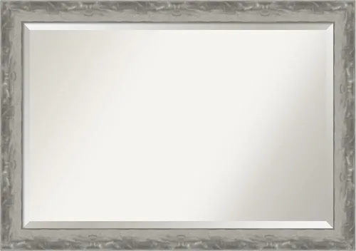 Vista 11 de Amanti Art Espejo de pared plateado de 35 x 45 pulgadas, con línea de onda, angosto, rectangular, para decoración de pared, sala de estar, marco
