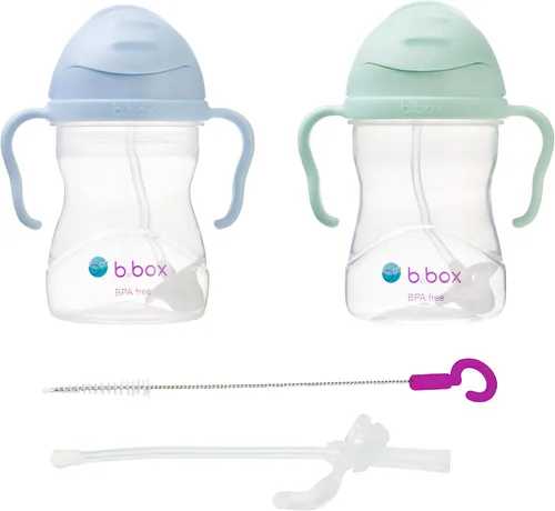 Vista 24 de b.box Vaso para beber con popote abatible, bebe desde cualquier ángulo, popote pesado, a prueba de derrames, a prueba de fugas y de fácil agarre