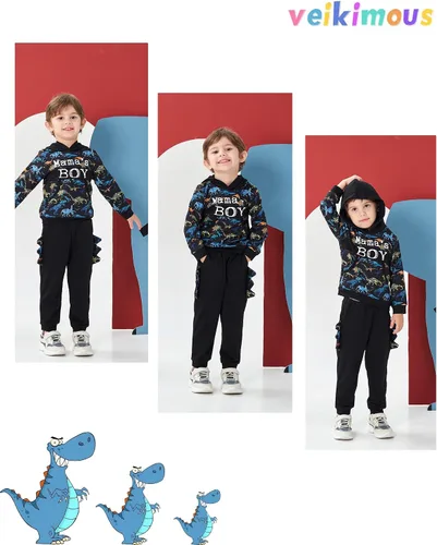 Vista 2 de Conjunto de 2 piezas de ropa de manga larga de algodón para niño y niño sudadera de camuflaje