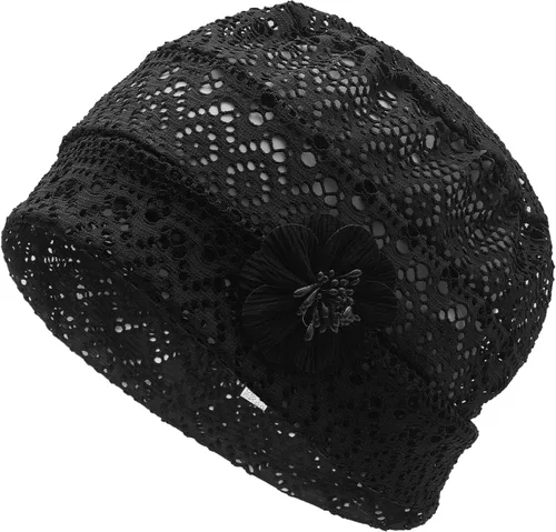 Vista 10 de ZLYC Gorro de verano para mujer, gorro elástico de quimioterapia con flores Blanco floral