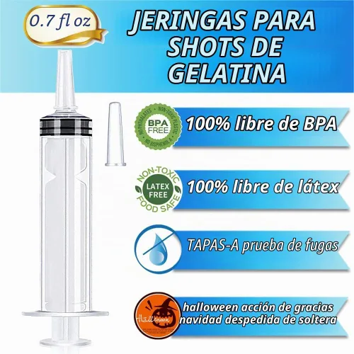 Vista 2 de Paquete de 100 jeringas con tapa de punta, jeringas de 20ml (0.68 fl oz) sin BPA