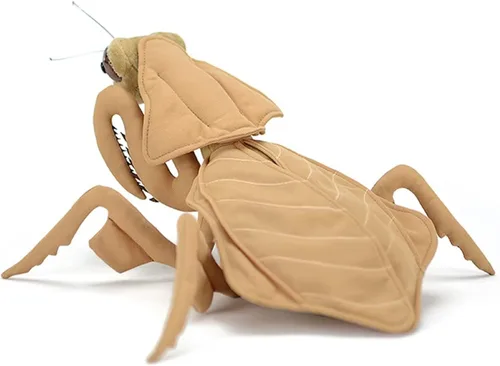 Vista 7 de Peluche grande de Mantis marrón – Animales de peluche realistas de mantis religiosa marrón de 15 pulgadas, juguetes de insectos de alas grandes