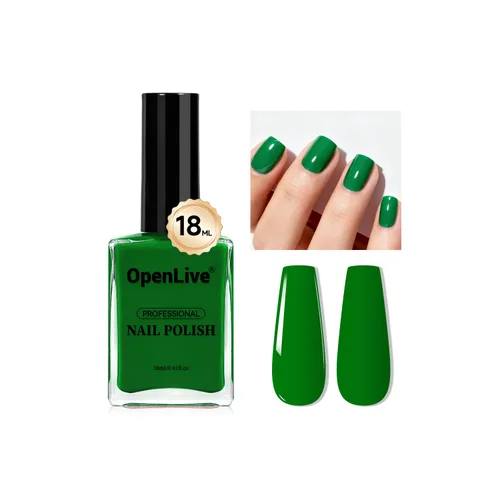 Vista 14 de OpenLive Esmalte de uñas negro de 0.6 fl oz, gran volumen, secado rápido, secado rápido y de larga duración, arte de uñas de color para bricolaje