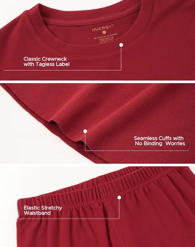 Vista 4 de INNERSY Conjunto de ropa interior térmica para mujer, ultra suave, capa base larga para clima frío
