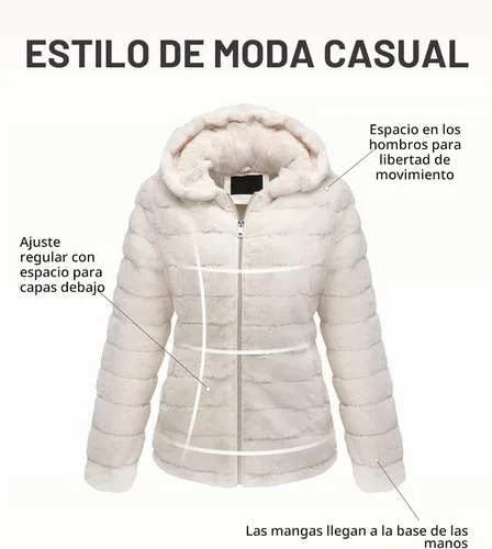 Vista 3 de Bellivera Abrigo de piel sintética para mujer con forro de oveja peluda, chaqueta de forro polar esponjosa y capucha con forro de sherpa Beige