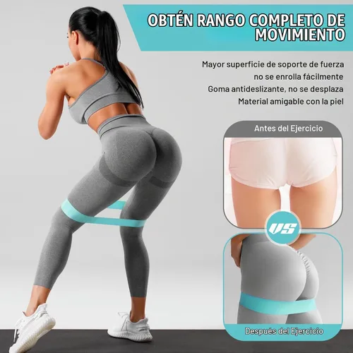 Vista 6 de Hollowfly 12 bandas de ejercicio de látex para entrenamiento de glúteos, bandas de ejercicio elásticas antideslizantes para piernas, sentadillas