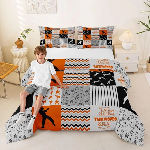 Vista 52 de Erosebridal Softball Comforter Set Patchwork Buffalo Plaid Twin Bedding Sets for Girls Kids Teens Child Galaxy Stars Ball Game Baseball Comforter