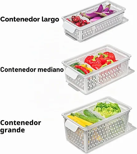 Vista 2 de OXO Good Grips Produce Saver - Contenedor mediano, 13.8 x 7.4 x 4.7 pulgadas, blanco
