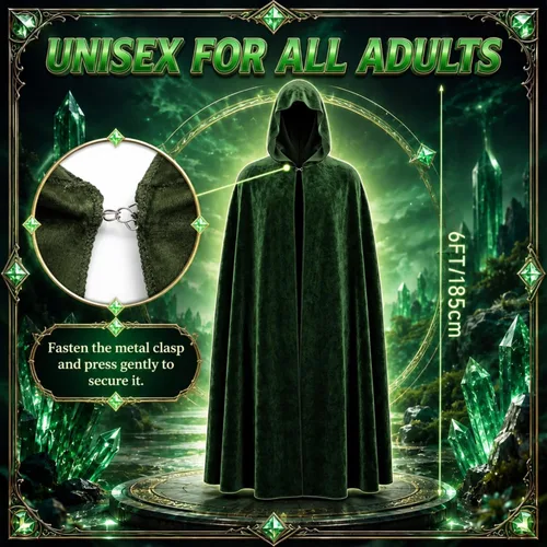 Vista 2 de Dr Green Costume Supervillain Green Cloak with Hood