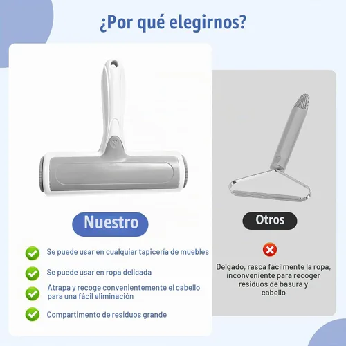 Vista 7 de Roller - Removedor de pelo de mascotas – Rodillo reutilizable para pelos de perros y gatos en muebles, sofá, alfombras, alfombras, ropa de cama