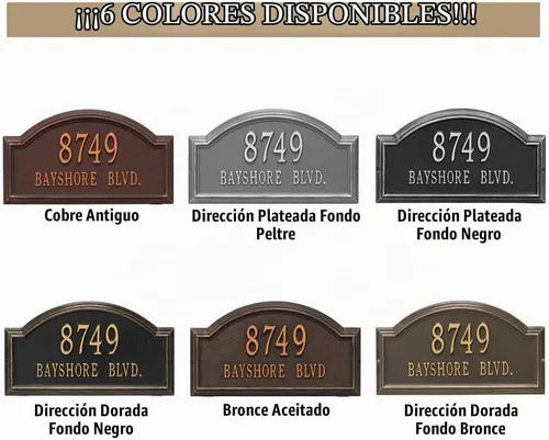 Vista 2 de Placa de dirección de metal fundido personalizada Whitehall™ - La placa de arco de la Providencia. Fabricado en los Estados Unidos. Cuidado